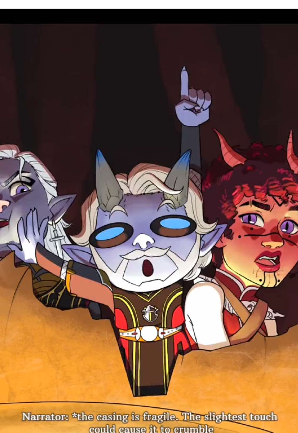 Fargo missed the part where it said the pool would explode lol. @Chalk (Fargo)  @aundreyagarcia (drow left) @artggeny (tief right) #bg3 #baldursgate3 #fanart #givemeyourmoney #art #artist #fyp 