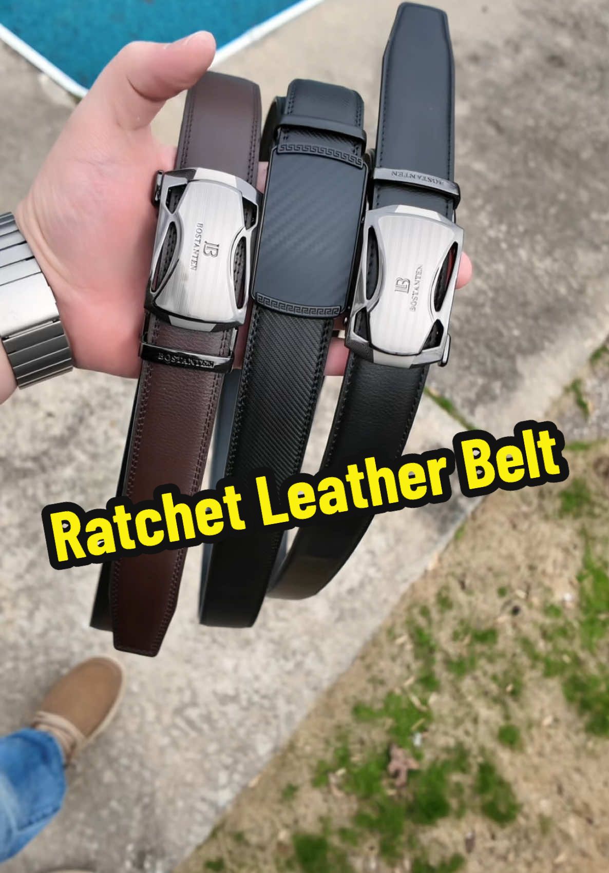 BOSTANTEN Leather Ratchet Belt will make you forget the traditional #leatherbelt #ratchetbelt #belt #belts #mensfashion #menswear #tiktokshoprestock #tiktokshopspringglowup 