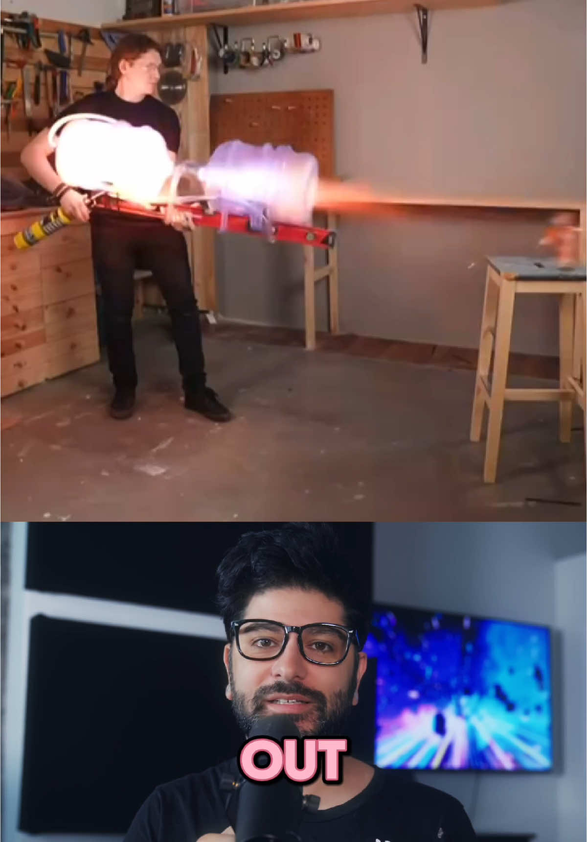 He built a plasma gun on a shoestring budget #PlasmaGun #DIY #ForYou #ForYouPage #FYP #greenscreenvideo 