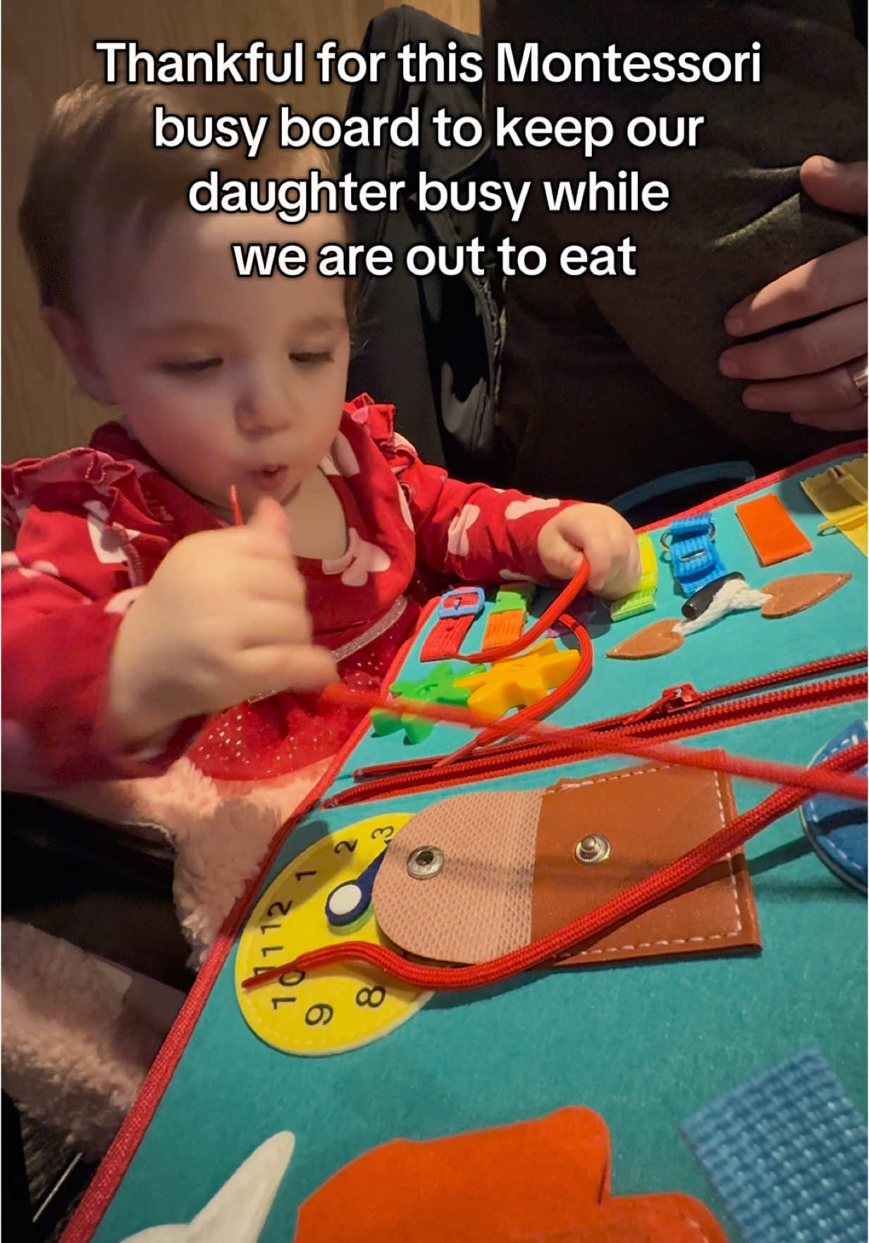 Thankful for this busy board our one year old loves it #babytoys #busyboardforbaby 