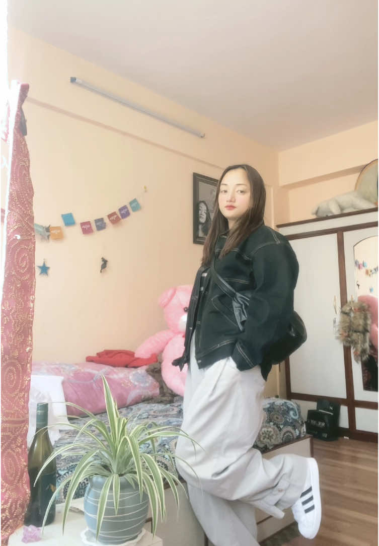 Denim jacket and twill pant from @mode23✨bag from @poko.np_ ✨#fyp #fitcheck #susmarai #