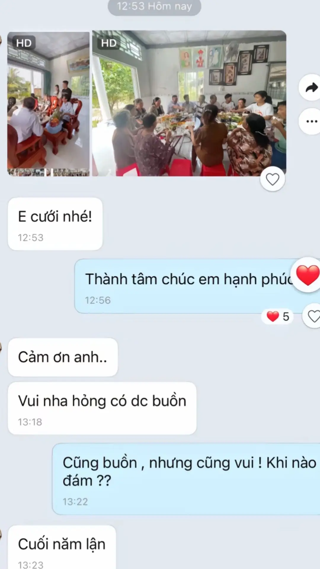 Phải hạnh phúc em nhé 😊