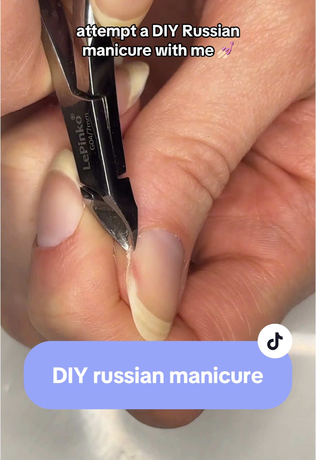 a (kind of) Russian manicure?? the pro manicure kit from @butter LONDON is what i am using here (minus the nippers) it’s in my TikTok shop showcase! #nails #russianmanicure #cuticleprep #cuticlecare 