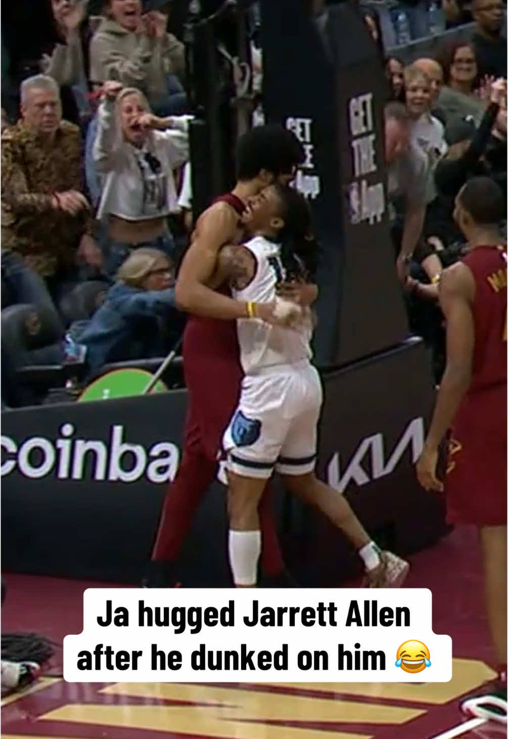 All love after getting dunked on 😂🫶 #NBA #basketball #nbabasketball