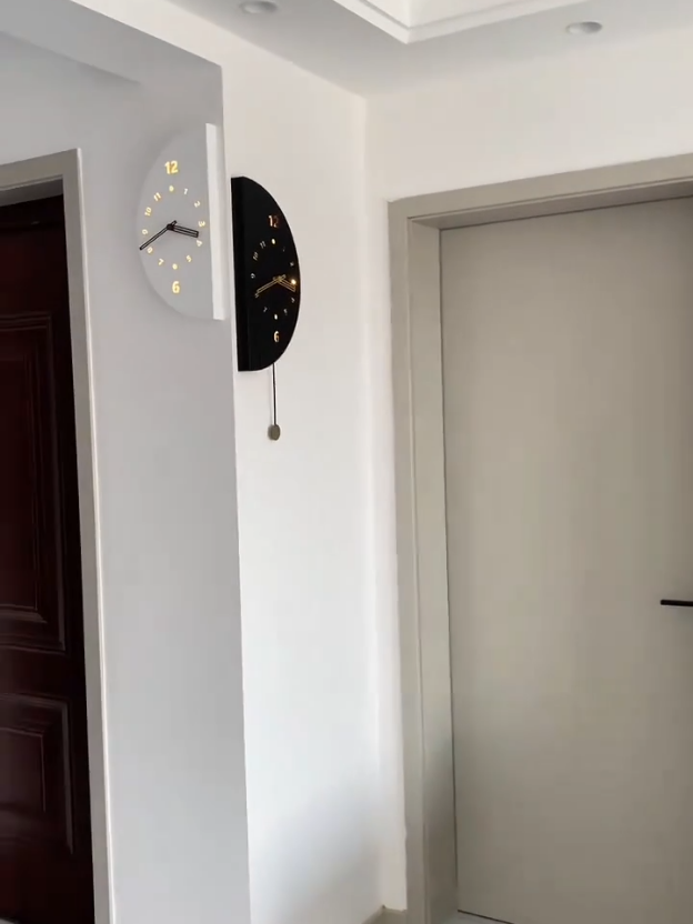 Double Sided Modern Wall Clock with Light Led Battery Operated Decorative Wall Clock with Pendulum Unique Lighted Clock Wall Mounted Angle Corner Clock for Bedroom Living Room Office17.7inch #aliawanmarketing #wallclock #foryou #growmyaccount #unfrezzmyaccount #foryoupageofficiall #foryoupage 
