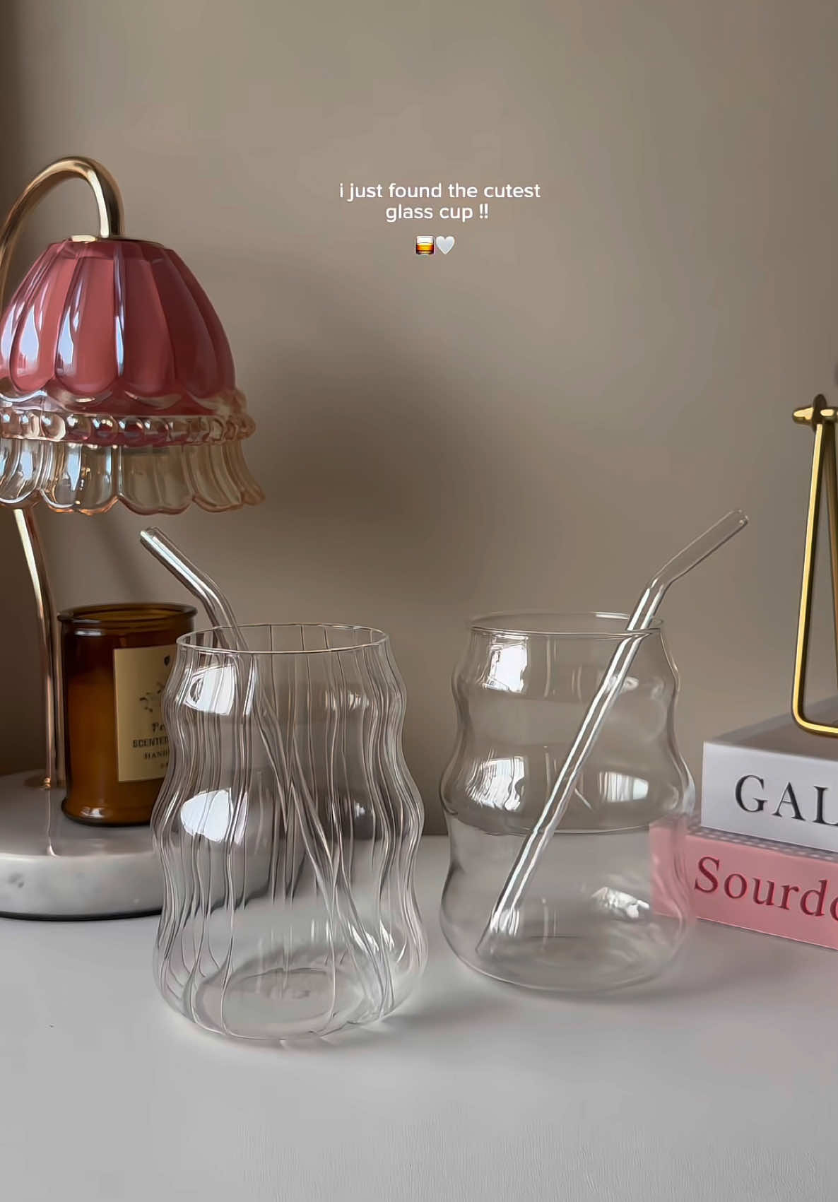 can’t wait to put my favorite drink 🤍💫 #glasscup #cup #cutecup #glass #aesthetic #cups #coquetteaesthetic #fyp #trending #viral 