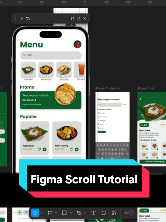 Tutorial Horizontal & Vertical Scroll Figma #ui #ux #uiux #uiuxdesign #figma #tutorial #prototype #scroll #figmatutorial 