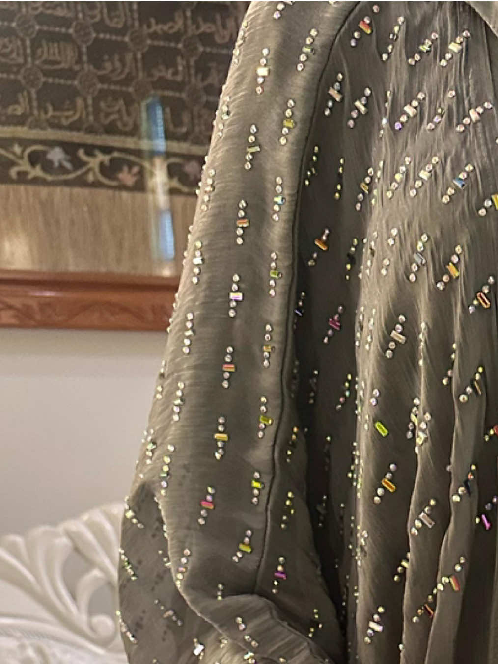 Luxury in every fold, sophistication in every stitch- this abaya is designed to captivate for Eid 💕 Grab yours now at Zee Fashion, royal road l’escalier or w.a us on 59258160  #zeefashion #fyp #explore #abaya #viral #modestfashion #eid 
