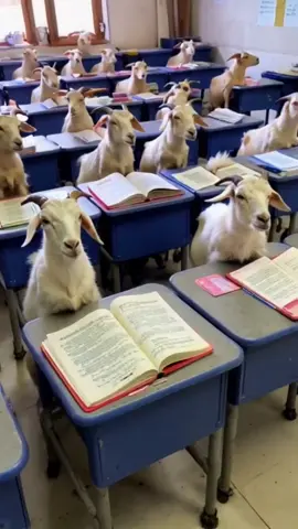 Goats in classroom😂😃😅# funny shorts# AI video# viral shorts# group of animals