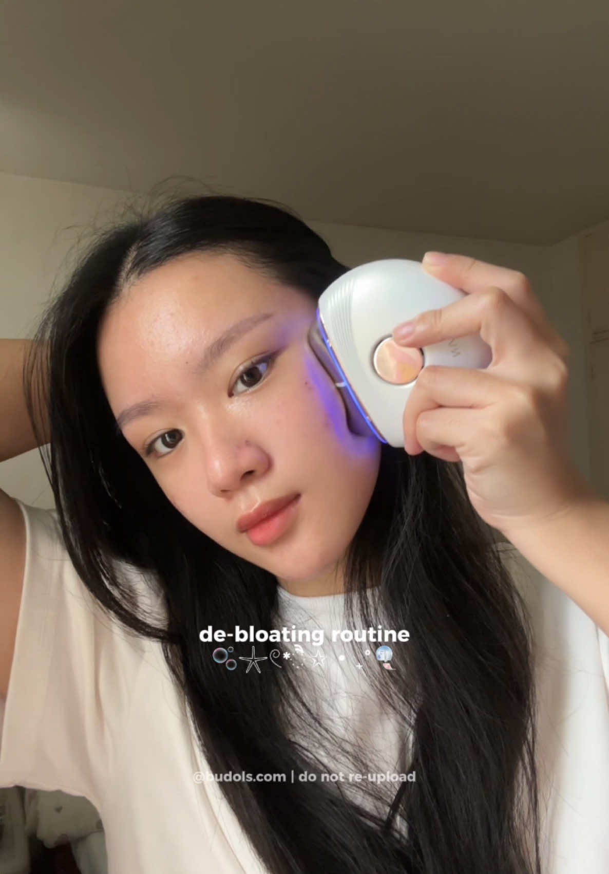 my morning debloating routine w/ the anlan electric guashaaaa!! 🤍💖 #fyp #fypage #skincare #guasha #fyppppppppppppppppppppppp #foryoupage 