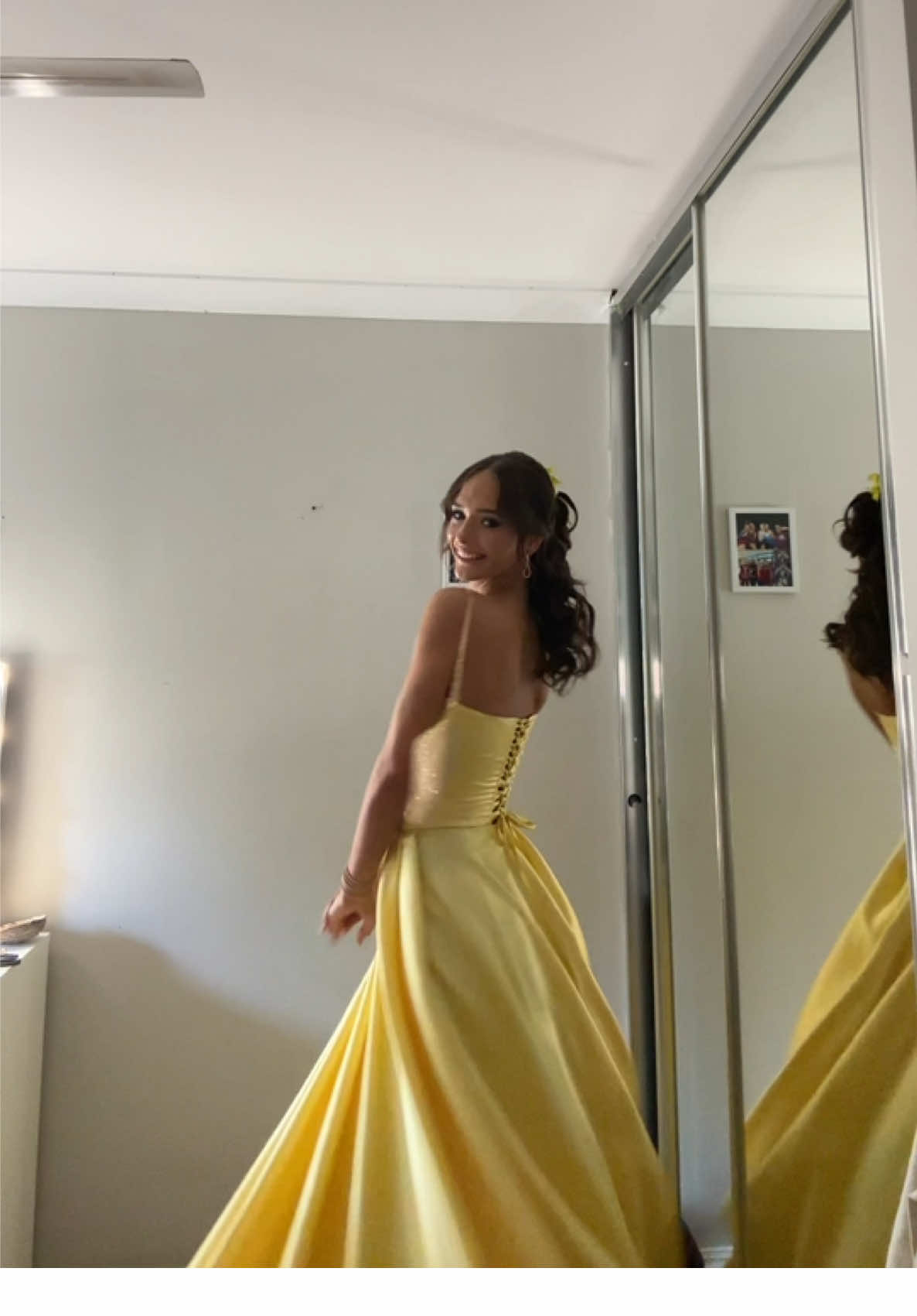 only because the first one blew up !! 🫶🏼🫶🏼 #ball #ballin25 #formal #fyp #belle #prom #princess #yellow #yellowdress #creatorsearchinsights #transition 