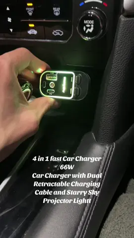 This Starlight Roof 4-in-1 Retractable Car Charger is giving me all the feels! With its built-in LED lights, it creates a magical starry sky effect, perfect for any night drive. Plus, it's got 4 ports (2 JSB-A, 2 USB- C) for super fasts charging for all your devices, Retractable cables n-1 keep things tidy, and it's compact enough Car Charger+to fit in any car. #MadeMyYear#TikTokShopHolidayHaul#StarlightRoofCharger#FastCharging#RoadTripEssentials#NightLights#cargadgets#TechReview#ValentinesDay#4in1#fastcharging#carcharger#tiktokshopspringglowup