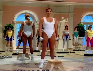 Four limb step aerobics with LaReine Chabut!#Fitness #AerobicsOzStyle #retroworkout #absworkout #fitnessbabe #RetroFitnessBabes #retro #retrofitness #90sfashion #90svintage #90saesthetic #90sworkout #90sfitness #spandex #leotard #tights #aerobics #aerobicsinstructor #stepaerobics #vhs
