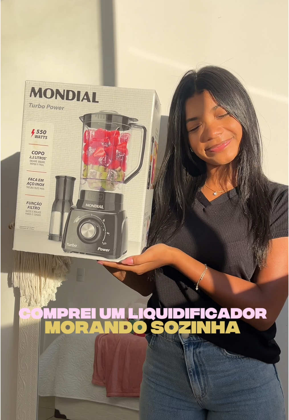 Estou taaaaao feliz 🩷🩷 #fypagee #morandosozinha #rotina #fyppp #liquidificador #comprinhas 