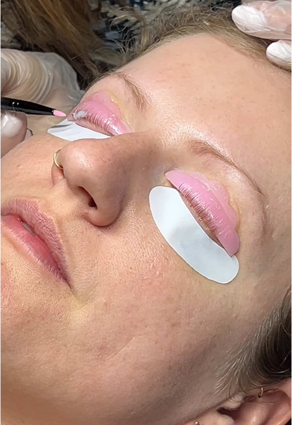 even a busy woman can take 15 minutes for her lashes⭐️💓  #bbl #lashlift #process #justagirl #beautyproducts #to 