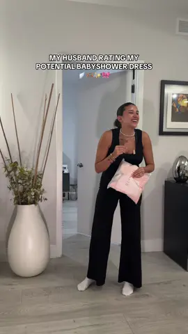 My husband rating my potential baby shower dress! She’s CUTEEE!!🎀🫶🏽#babyshower #babyshowerdress #babyshowerinspo #husbandsoftiktok #32weekspregnant #pinkbabyshower #pregnant #pregnancy #pregnancyjourney #maternity #momtobe #girlmom #girlmomtobe @Meshki 