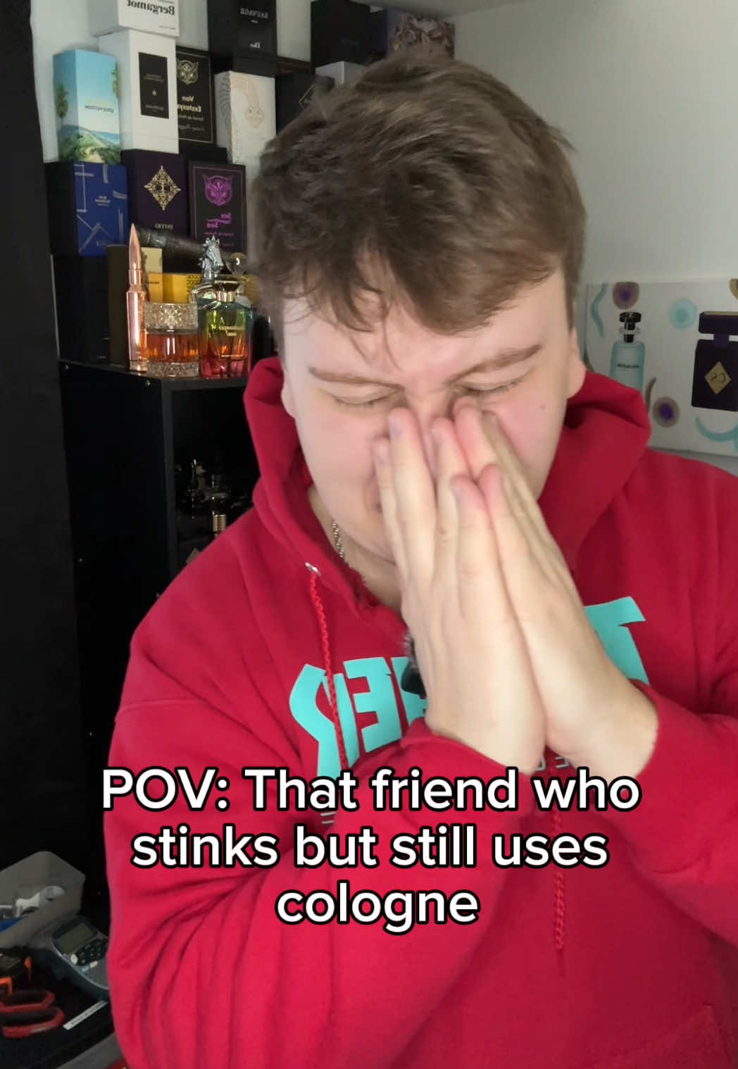 When the stinky friend wants to use cologne instead of showering 😭 #fragrance #cologne #scent #fragrancetiktok #fragrances 