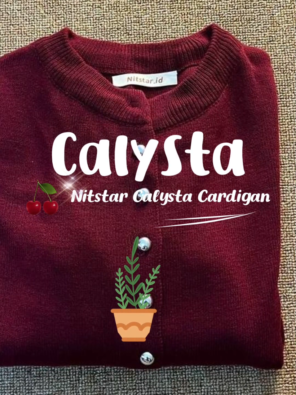 Nitstar Calysta Cardigan Rajut Kancing Botoon Atasan Wanita BajuOuter Calysta Knitwear Cardigan Di desain Dengan Penuh Efort Tinggi Berbahan Rajut Acrilic Premium berkualitas tinggi Sehingga Menghasilkan Tampilan Yang Elegan dan Dibagian depan di hiasi dengan 10 kancing aktif Button LIMITED Mewah elegand Dan Garis Kerah Shawl Collar melengkung dan tebal membuat tampilan lebih hangat dan nyaman. .Ukuran All Size Fit to XL LD 105-120 cm Panjang Baju 55 cm Muat Dari BB 40-80 Kg