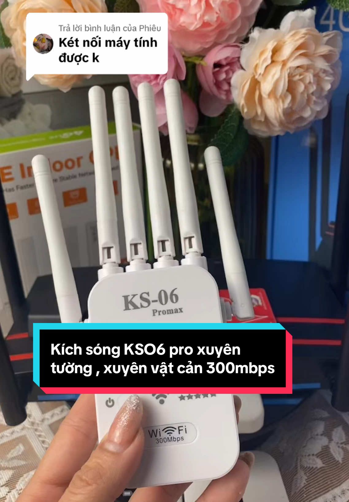 Trả lời @Phiêu Kích sóng KSO6 pro kích sóng xuyên tường xuyên vật cản 300mbps , kết nỗi 10 thiết bị. Dùng gia đình , cty nhà xưởng …#kichsong6rau #kichsongwifi #wifi #thiếtbithôngminh 