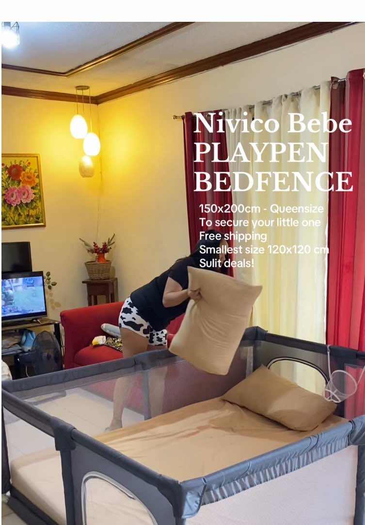 Nivicobebe PLAYPEN BEDFENCE- To secure your little one #bedfence #playpen #doublepurpose #baby #ftm #musthave #pov 