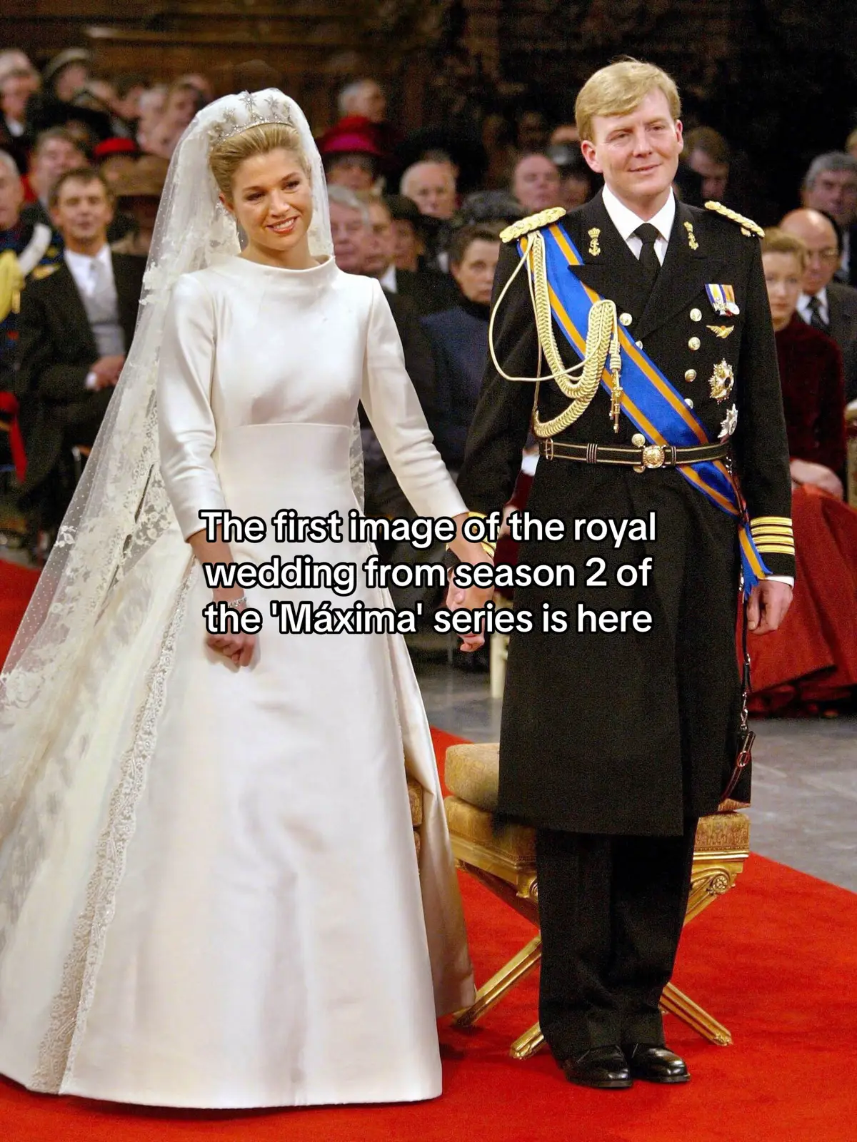 #RoyalWedding Alert! The first image from the royal wedding in #Máxima season 2 is here. Find out everything we know so far about the second part of the #Videoland series via the link in bio. #DelfinaChaves #MartijnLakemeier