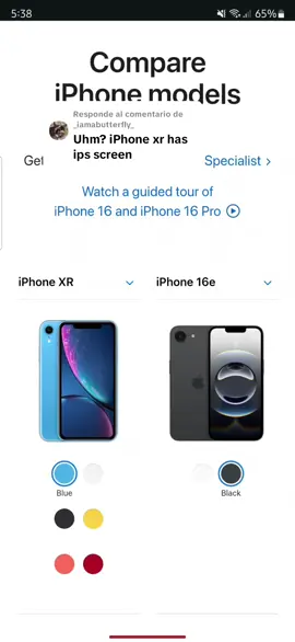 Respuesta a @_iamabutterfly_ #iphonexr #vs #iphone16e #apple #applejack #iphonetricks 