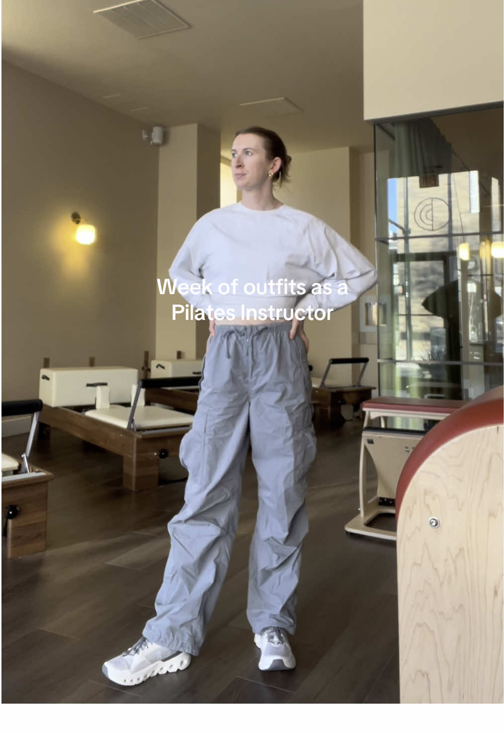 OOTD as a Pilates instructor (who badly needs a spray tan) 🌟  #pilatesinstructor #OOTD #fitnessinstructor #pilates #Fitness 