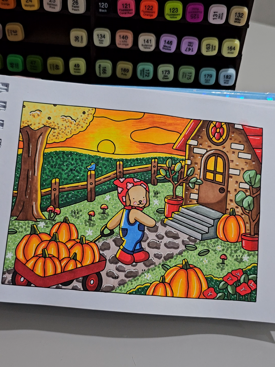 Bobbie goods abóboras no carrinho✨️ Amei colorir esse🥹😍 #bobbiegoods #livrodecolorir #coloring 