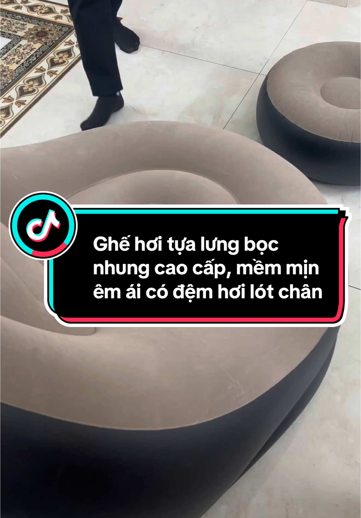 Ghế hơi tựa lưng bọc nhung BETEX, mềm mịn, êm ái có đệm hơi lót chân cao cấp #ghehoitualung #giadungtienich #giadungtienloi #giadungthongminh #xuhuong 