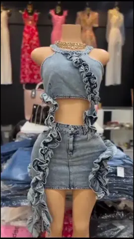Denim set available in store🥰 +254 105267263 Deliveries done nationwide #fyp #outfit #kenyantiktok🇰🇪 #mombasatiktokers #trendingvideo #kisumutiktokers #denim #nairobitiktokers #denimskirt #clothing #tiktokviral 