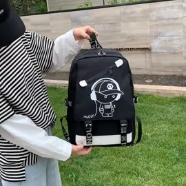 Balo hoạ tiết ONEPIECE và BOY MUSIC .                                                     #xuhuong #thoitrangtiktok #haras #balo #balodihoc 