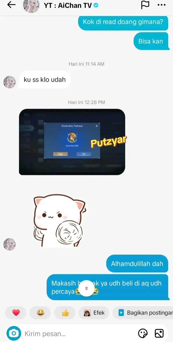 Thank you🙏@aichangemoy_  #fyp  #aichangemoy_❤  #testimony  #MLBBBudakBaik  #MobileLegendsBangBang  #putzyar 