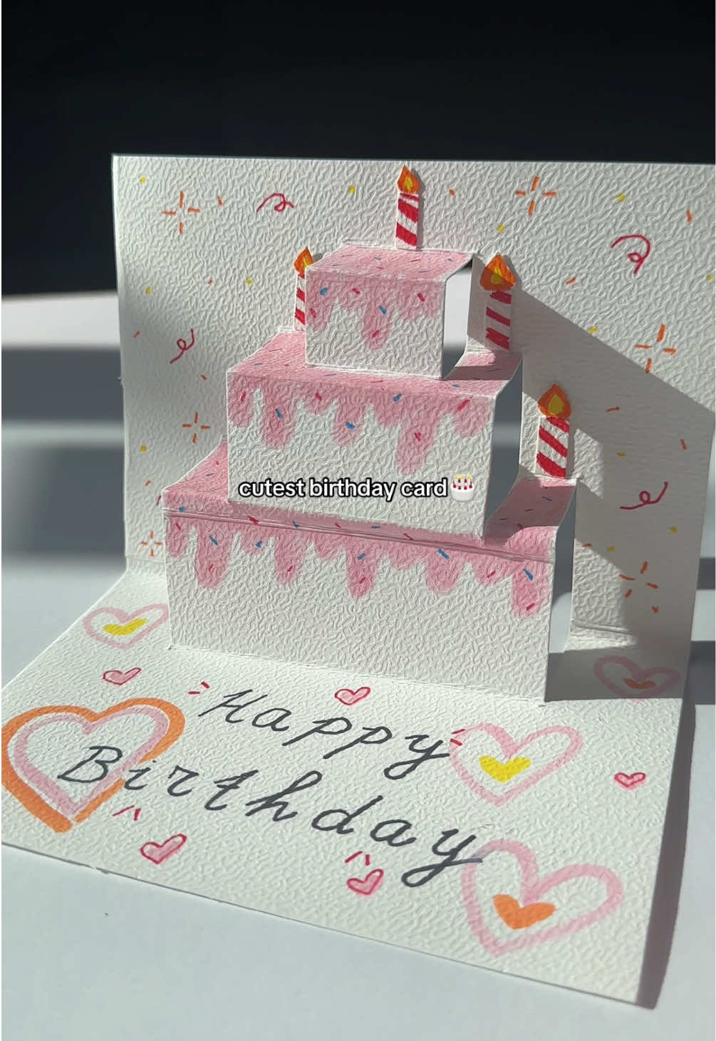 make this cute birthday card with me🎂🤍 #handmadegift #giftideas #lovecard #diycard #birthdaycake #popup #popupcard #birthdaycard #birthdaygift 