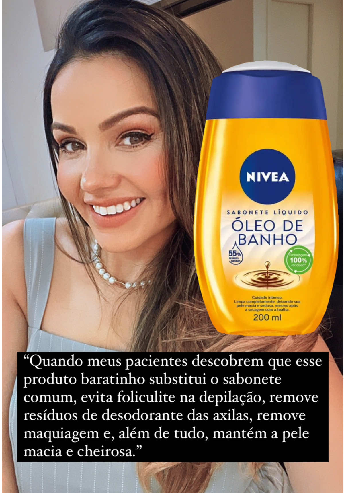 ✨ VOCÊ JÁ USOU ESSE SEGREDINHO DE BELEZA? ✨ Se ainda não conhece o Óleo de Banho Nívea, prepare-se para essa dica que vai mudar seu skincare no banho! 🚿💆‍♀️ 🔹 Substitui o sabonete comum e deixa a pele limpa e sedosa. 🔹 Evita foliculite pós-depilação (adeus bolinhas indesejadas!). 🔹 Remove resíduos de desodorante das axilas. 🔹 Demaquilante no banho? Sim! Remove maquiagem sem agredir a pele. 🔹 Hidratação extra sem precisar de hidratante depois! 💡 DICA BÔNUS: Use ele para barbear as pernas sem ressecar a pele! Você sente a lâmina deslizar suavemente e ainda sai do banho com a pele macia. 😍 Agora me conta: você já usou esse produtinho? O que achou? ✨ Se conhece alguém que AMA skincare, compartilhe essa dica! 💙 #ÓleoDeBanhoNívea #SkincareNoBanho #HidrataçãoIntensa #DicaDeDermato #PeleMacia #AutoCuidado