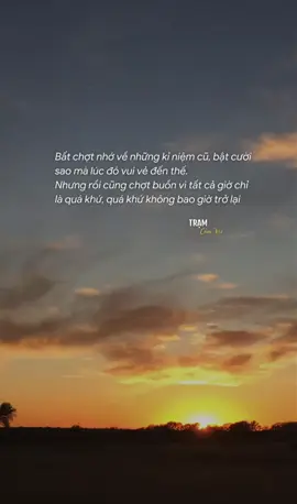 Bất chợt nhớ về những kỉ niệm cũ, bật cười sao mà lúc đó vui vẻ đến thế. Nhưng rồi cũng chợt buồn vì tất cả giờ chỉ là quá khứ, quá khứ không bao giờ trở lại #tramcamxuc 