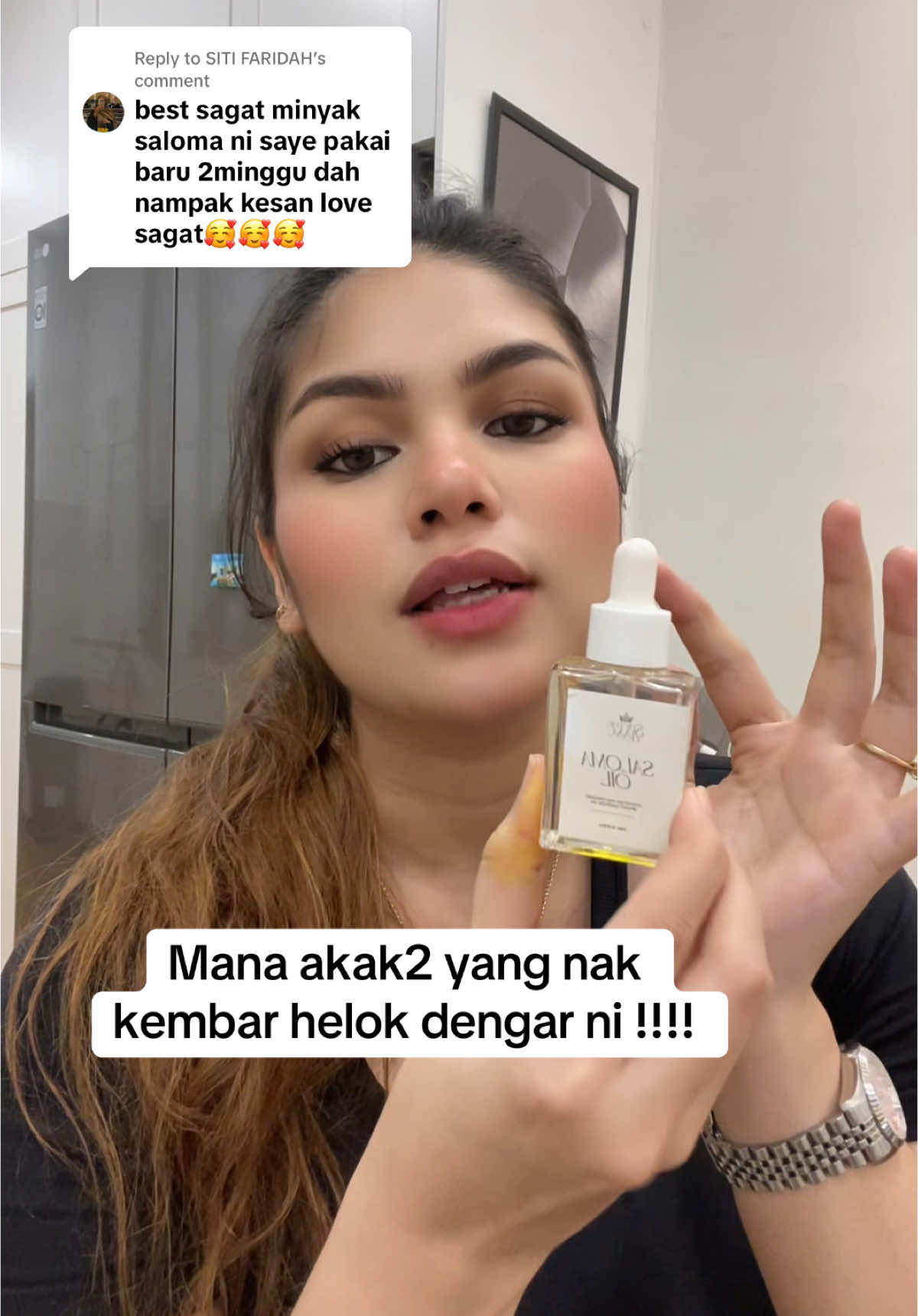 Replying to @SITI FARIDAH alhamdulillah ❤️ semoga awak cantik hot menawan dengan adanya minyak saloma ni ❤️❤️❤️ 
