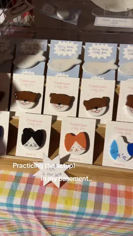 Making progress on the market setup! Less than 2 weeks to go!!  #artmarket #craftfair #tabling #artistalley #sunnydaymarket #clay #DIY #handmade #polymerclay #sticker #trinkets #SmallBusiness #fyp