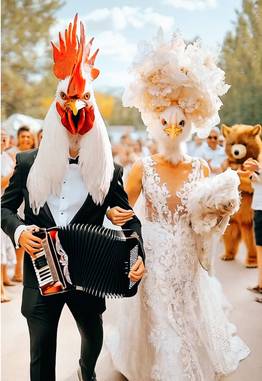 Chicken Wedding 🐓🤣🤣🐓 Created with @Hailuo AI (MiniMax) #funnyvideo #weddingvibes #unexpected #brideandgroom #comedygold #surprisewedding #crazylove #humor #fun #whattheheck #romanticbutnot #plotwist #tiktoktrend #viral