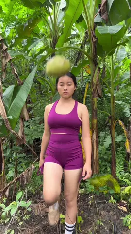 Rate this way of drinking coconut water ok#bushcraft #camping #survival #tips #hacks #skills #Outdoors #FYP #girls 