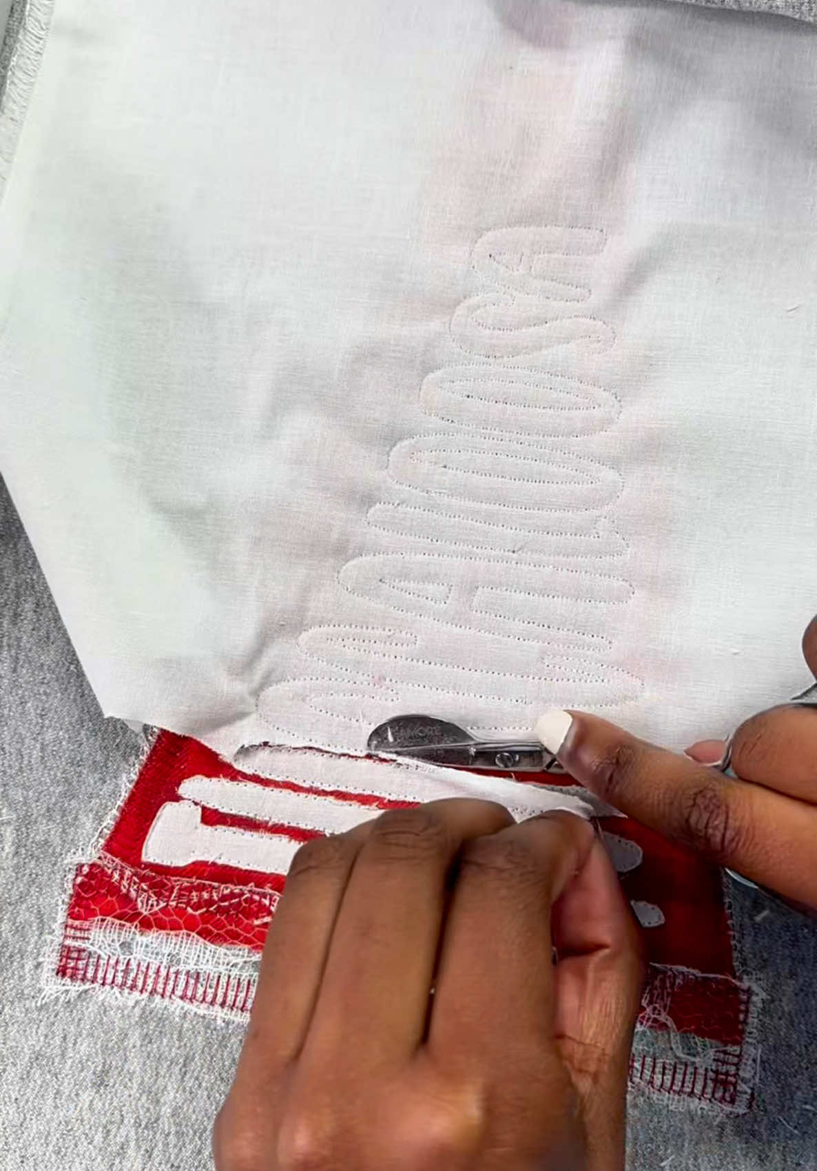 Introducing: Junk Sweatshirts ❤️🤍🐘 Using my @Melco Embroidery SUMMIT embroidery machine 😍 made it a breeze to do and so much fun! With this machine I have a HUGE sewing field so I also used my new 13x15 @HoopMasterMightyHoop 💙🤍 Use Code: ‘Dani’ for Free Shipping on your next order ✨