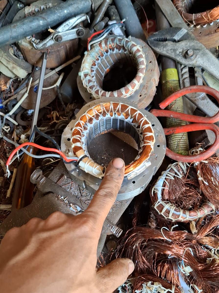 sepul stator pompa air Shimizu seperti ini harus di gulung ulang #stator #gulungdinamo #gulungulang #pompaair 
