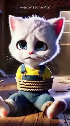 Evil black cat kiddnaped little kitten for money 💰 #catstories #ai #aicats #catsvideos 