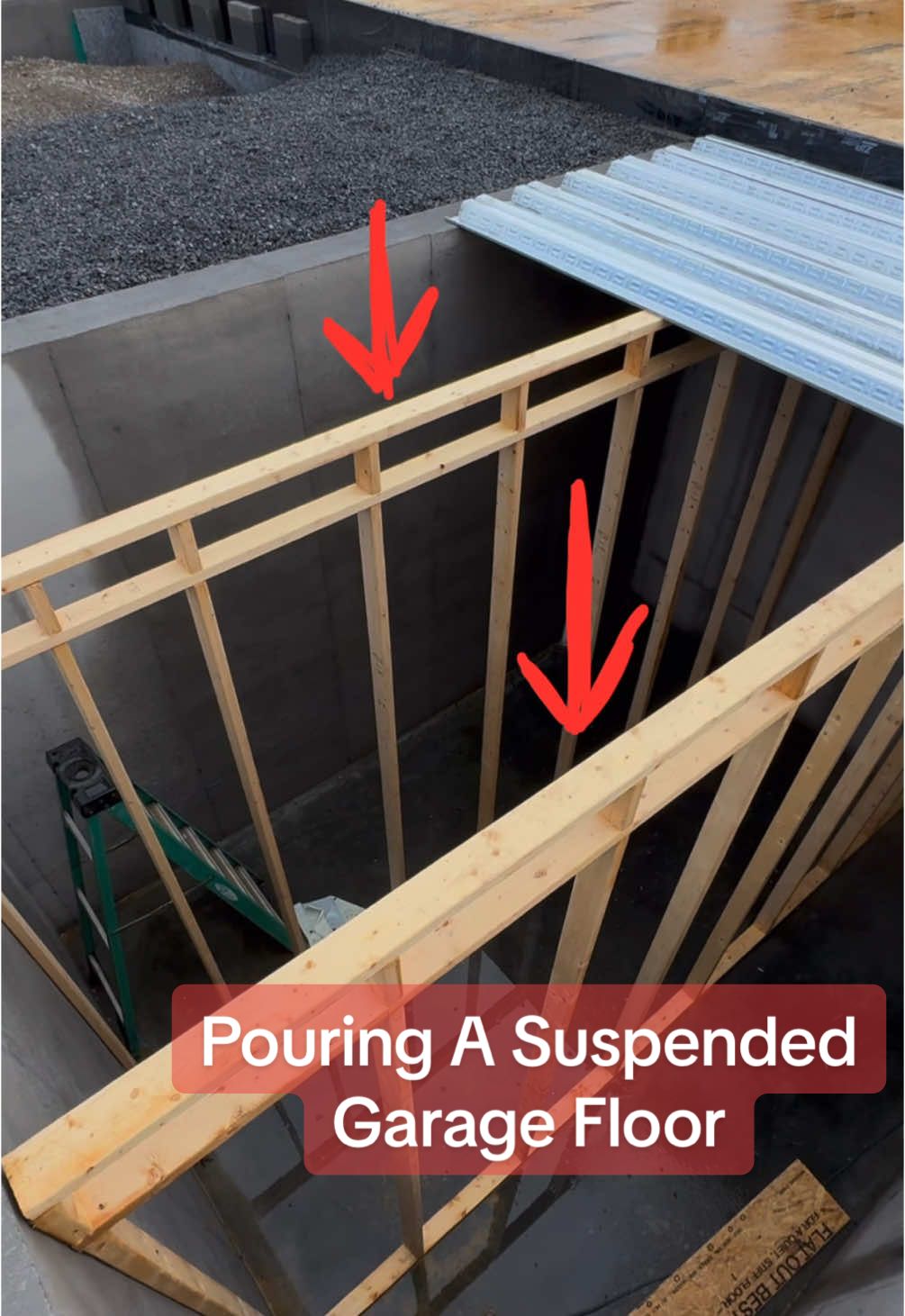 We show how we poured a suspended garage slab and give you a tour of the room below #build #howto #concrete #construction #DIY #contractor 