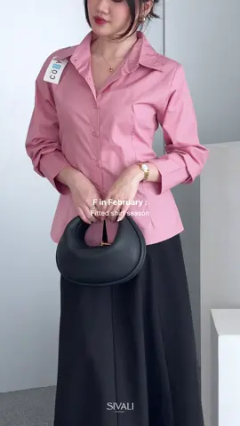 this fitted shirt in pink😚 #SivaliFactory #IChooseCozy #ootdfashion #OOTD #mixnmatch #mixnmatch #fypシ #fittedshirt #officewear 