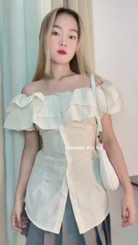 Korean casual tops for woman loose and soft buy here🎀! #tops #girls #TikTokShopFashion #offshoulder 