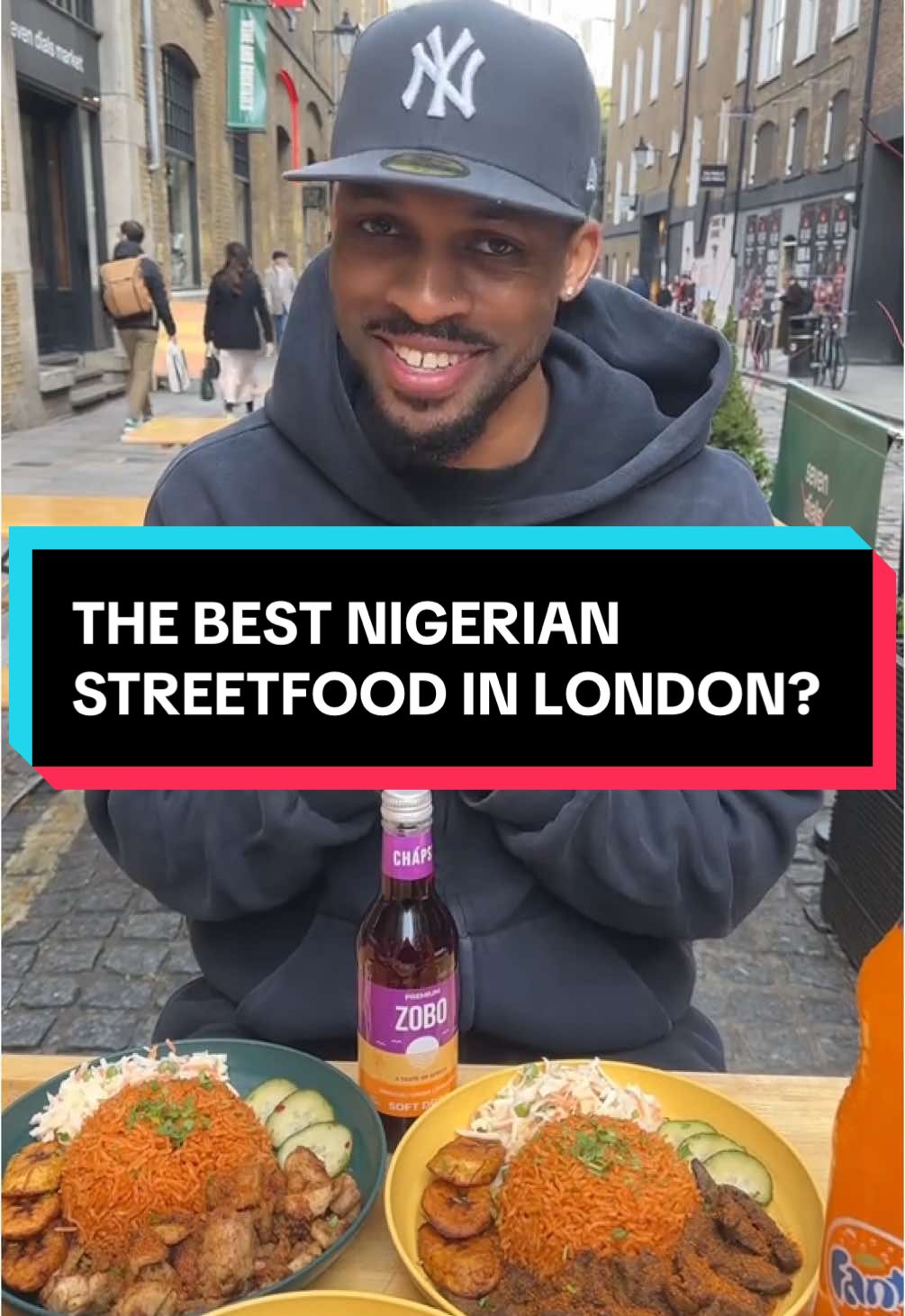 Jollof Mama for a taste of Nigeria in Central London. Hats off to them for changing the game with this one. Serving hearty, plentiful plates of food🔥 #food #Foodie #streetfood #jollof #nigeria #suya #london #viral #fyp 