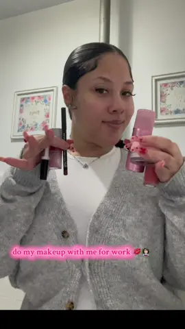 Come do my makeup with me for work 🥰💋 Concealer @Morphe Cosmetics  Lip liner and brow gel @NYX Professional Makeup  Lip Oil @Fenty Skin  Blush @Rare Beauty  Setting powder and setting spray @ONE SIZE BEAUTY  #goodmorning #grwm #engaged #creator #fentybeauty #fentyskin #teamwork #makeuptutorial #makeupforwork 