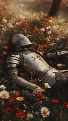 Even warriors need a moment of peace. ✨ #medieval #medievalfantasy #darkfantasyart #knight #aivideo #aigenerated #midjourney #aicommunity 