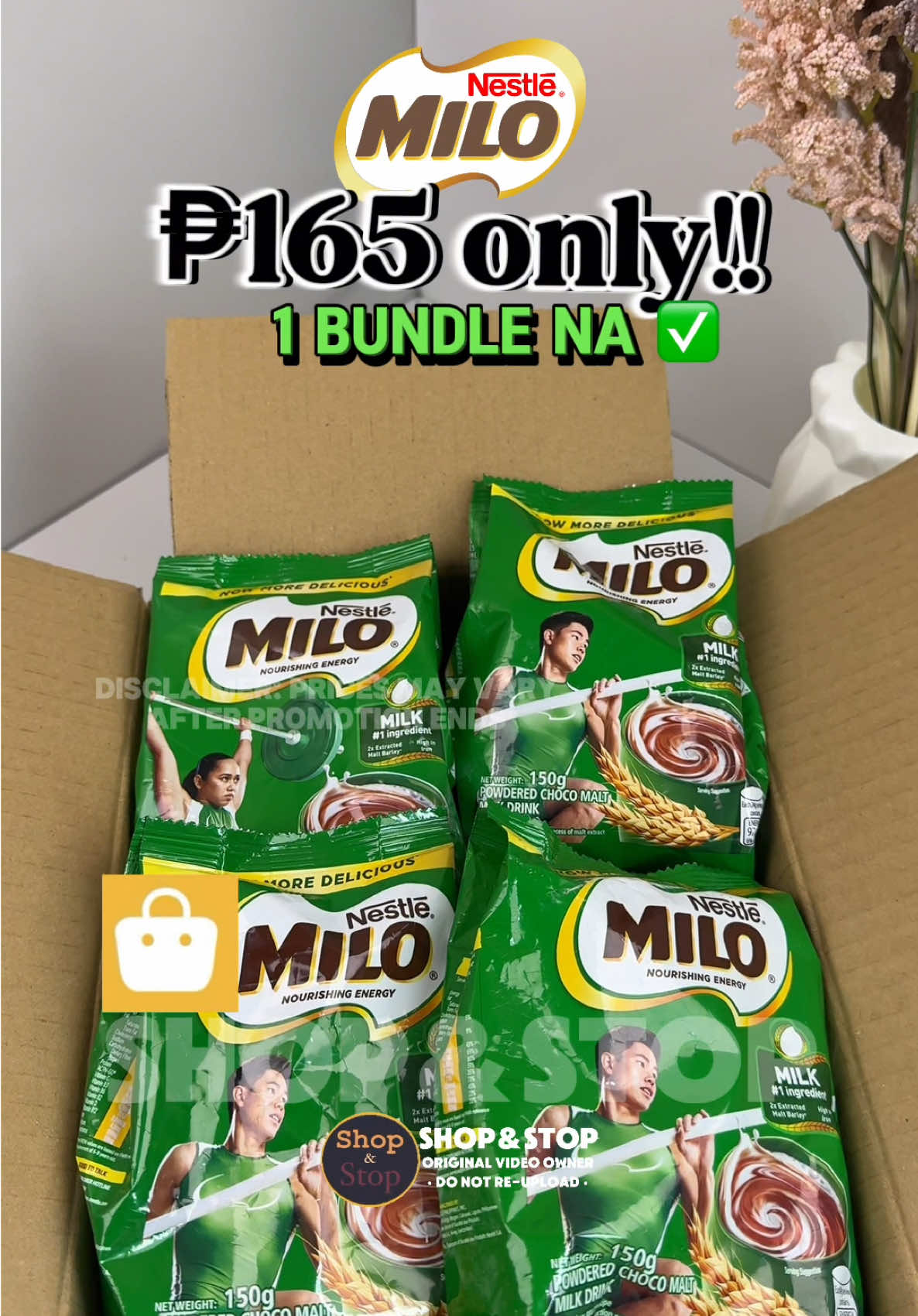 165 lang yan mhie!! Isang bundle na✅😍 check out na 🥰🥰 #milo #milo150grams #bundlepromo #grocerybundlepackage 
