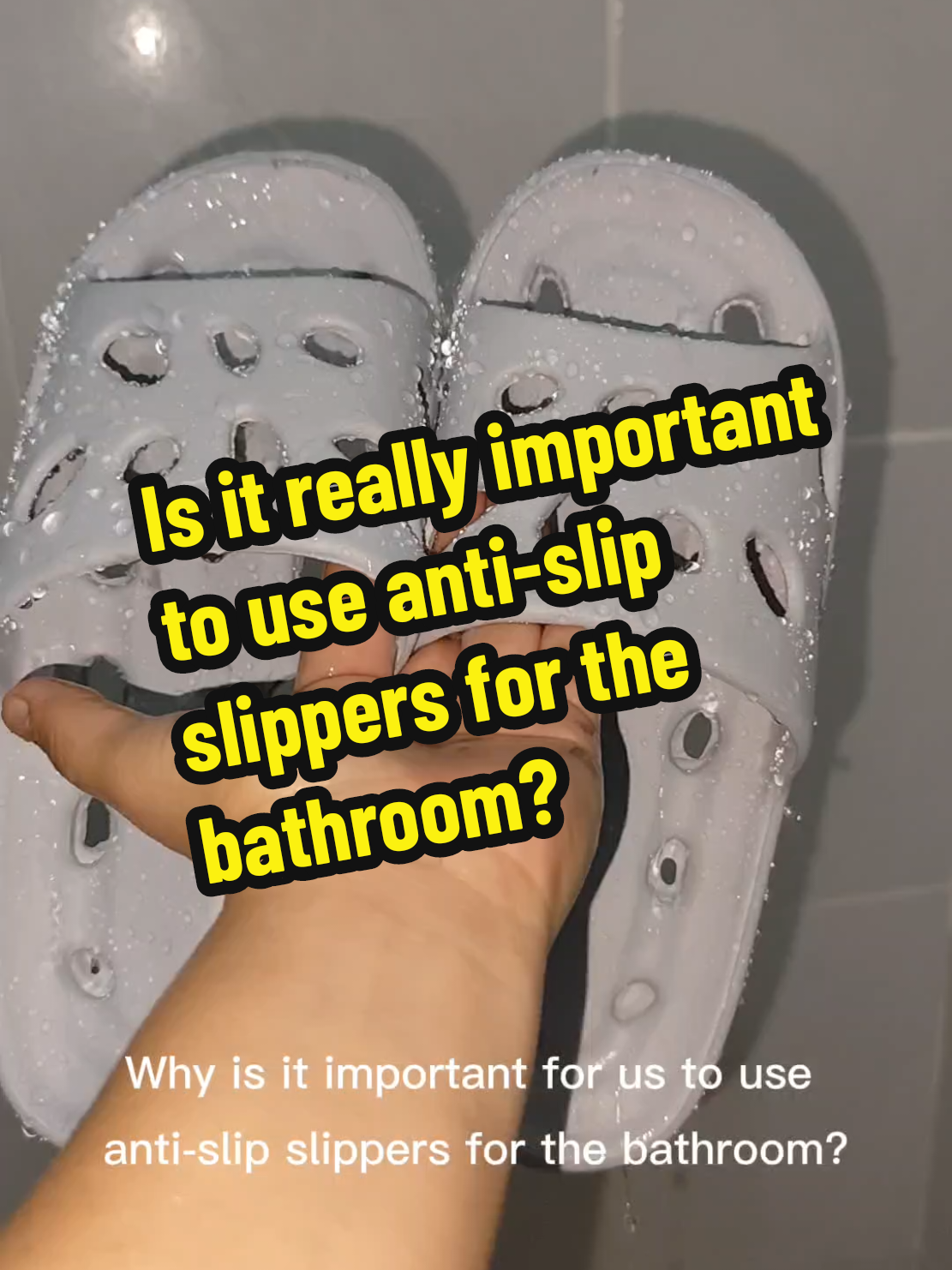 I highly recommend these anti-slip slippers for bathroom ✨ #bathroomslippers #antislip 